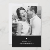 Einfaches Schwarz-Weiß-Valentingrüßen Feiertagskarte (Vorderseite)