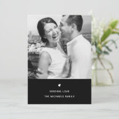 Einfaches Schwarz-Weiß-Valentingrüßen Feiertagskarte (Stehend Vorderseite)