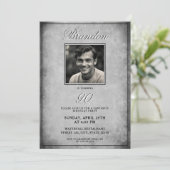 Einfaches Schwarz/Weiß Vintages Foto 90. Geburtsta Einladung (Stehend Vorderseite)