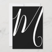 Einfaches Schwarz-weißer Typografie-Empfang Einladung (Rückseite)