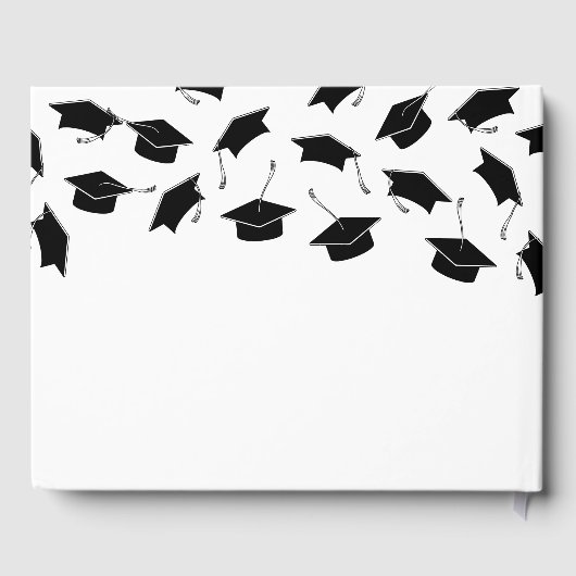 Einfaches Schwarz-weißes Abschluss Gästebuch (Rückseite)