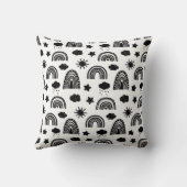 Einfaches Schwarz-weißes Baby Kissen (Rückseite)