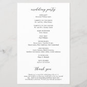 Einfaches schwarz-weißes Budget-Hochzeitsprogramm Flyer (Hinten)