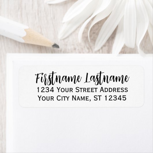 Einfaches Schwarz-weißes Elegantes Skript - Rückse (Insitu)