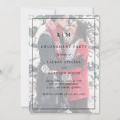 Einfaches Schwarz-weißes Foto Elegante Engagement Einladung (Vorderseite)