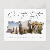 Einfaches Schwarz-weißes Foto Hochzeit speichern S Ankündigungspostkarte (Vorderseite)