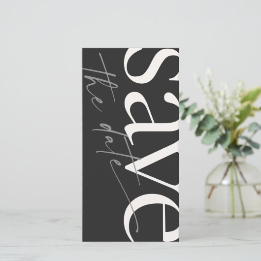 Einfaches Schwarz-weißes Foto Save the Date (Stehend Vorderseite)