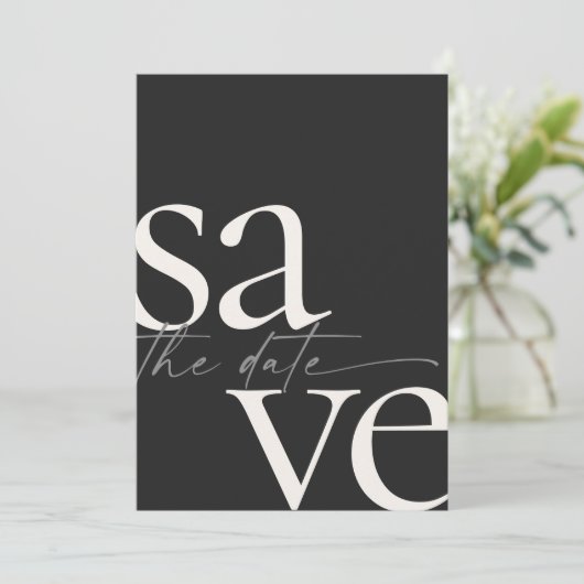 Einfaches Schwarz-weißes Foto Save The Date (Stehend Vorderseite)