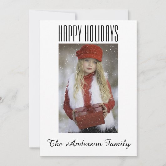 Einfaches Schwarz-weißes Foto Weihnachten (Vorderseite)