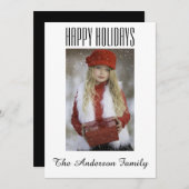 Einfaches Schwarz-weißes Foto Weihnachten (Vorne/Hinten)