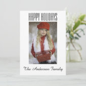 Einfaches Schwarz-weißes Foto Weihnachten (Stehend Vorderseite)