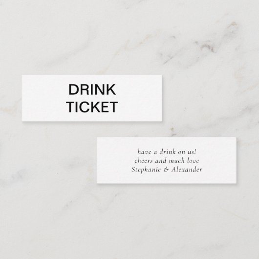 Einfaches Schwarz-weißes frisch verheiratetes Hoch Mini Visitenkarte (Vorne/Hinten)