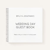 Einfaches Schwarz-weißes Gästebuch Notizblock (Vorderseite)