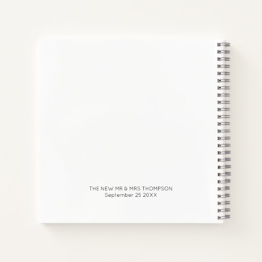 Einfaches Schwarz-weißes Gästebuch Notizblock (Rückseite)