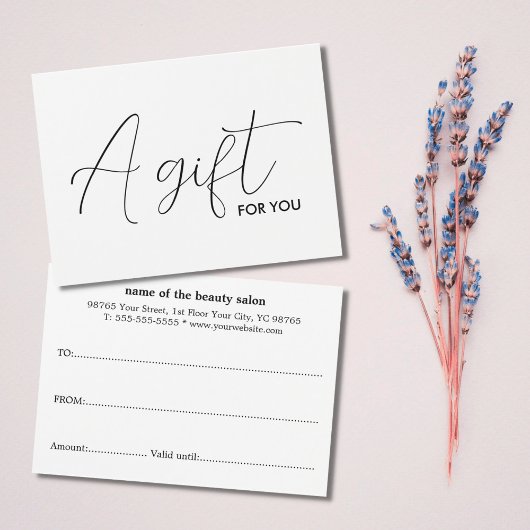 Einfaches Schwarz-weißes Geschenkgutachten für Ele