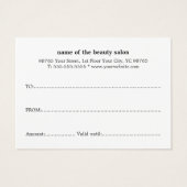 Einfaches Schwarz-weißes Geschenkgutachten für Ele (Rückseite)