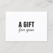 Einfaches Schwarz-weißes Geschenkgutschein Rabattkarte (Vorderseite)