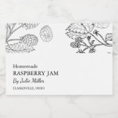 Einfaches schwarz-weißes Himbeerbrot-Label Lebensmitteletikett (Einzelnes Label)