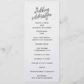 Einfaches Schwarz-weißes Hochzeitsprogramm Einladung (Vorderseite)