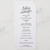 Einfaches Schwarz-weißes Hochzeitsprogramm Einladung (Vorne/Hinten)