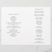 Einfaches schwarz-weißes Hochzeitsprogramm gefalte (Rückseite)