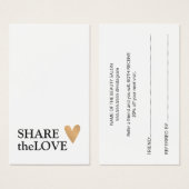 Einfaches Schwarz-weißes Imitat Goldenes Herz (Vorne & Hinten)