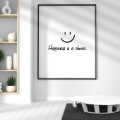 Einfaches Schwarz-weißes inspirierendes Glücksange Poster