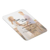 Einfaches Schwarz-weißes Kalligrafie-Save the Date Magnet (Rechte Seite)