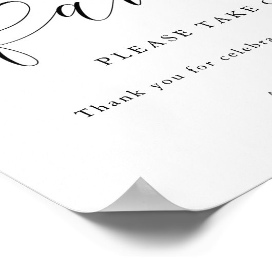 Einfaches Schwarz-weißes Liebeszeichen Poster (Ecke)