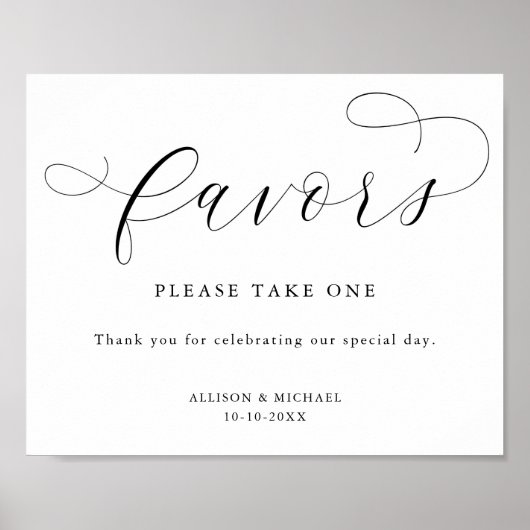 Einfaches Schwarz-weißes Liebeszeichen Poster (Vorne)