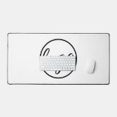 Einfaches Schwarz-weißes Logo-Geschäft Schreibtischunterlage (Tastatur & Maus)