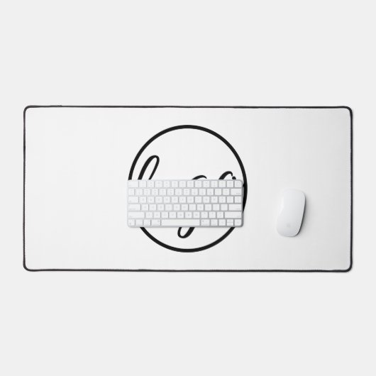 Einfaches Schwarz-weißes Logo-Geschäft Schreibtischunterlage (Tastatur & Maus)