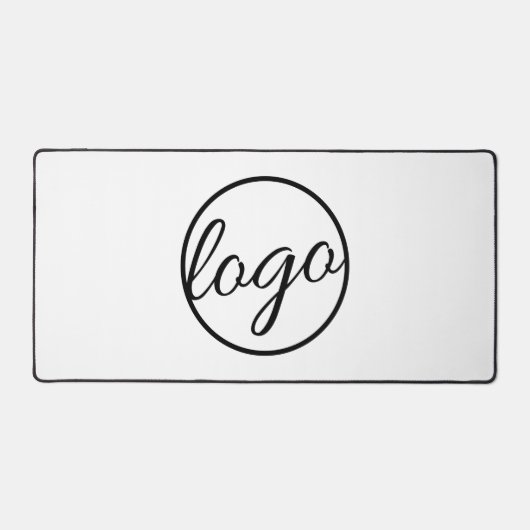 Einfaches Schwarz-weißes Logo-Geschäft Schreibtischunterlage (Vorderseite)