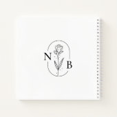 Einfaches Schwarz-weißes Minimal Wedding Guestbook Notizblock (Rückseite)