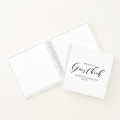 Einfaches Schwarz-weißes Minimal Wedding Guestbook Notizblock (Innenseite)