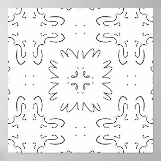 einfaches schwarz-weißes minimalistisches Muster Poster