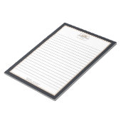 Einfaches Schwarz-weißes Monogram-Liner-Geschäft Notizblock (angewinkelt)