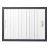 Einfaches Schwarz-weißes Monogram-Liner-Geschäft Notizblock (Vorderseite)