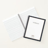 Einfaches Schwarz-weißes Monogramm-Geschäft Notizblock (Innenseite)