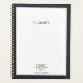 Einfaches Schwarz-weißes Monogramm-Geschäft Planer (Vorderseite)