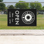Einfaches Schwarz-weißes Open-Business-Logo Banner (Insitu)
