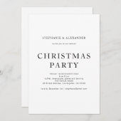 Einfaches Schwarz-weißes Party Einladung (Vorne/Hinten)