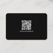 Einfaches Schwarz-weißes QR Code Business Visitenkarte (Rückseite)
