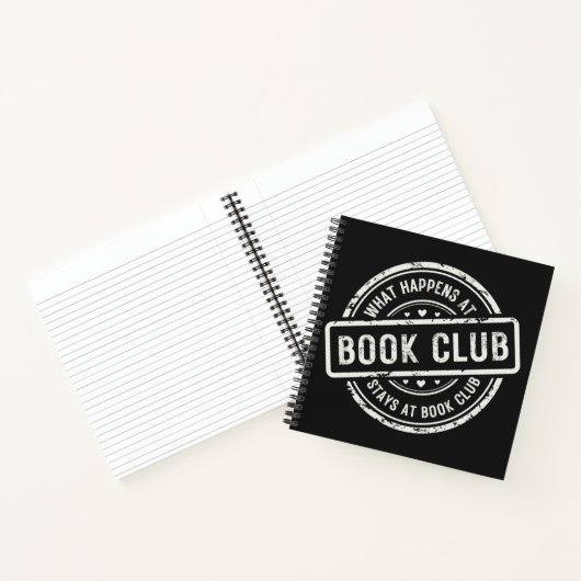 Einfaches Schwarz-weißes Retro Style Book Club Jou Notizblock (Innenseite)