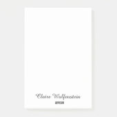 Einfaches Schwarz-weißes Skript Post it Notes Post-it Klebezettel (Vorderseite)