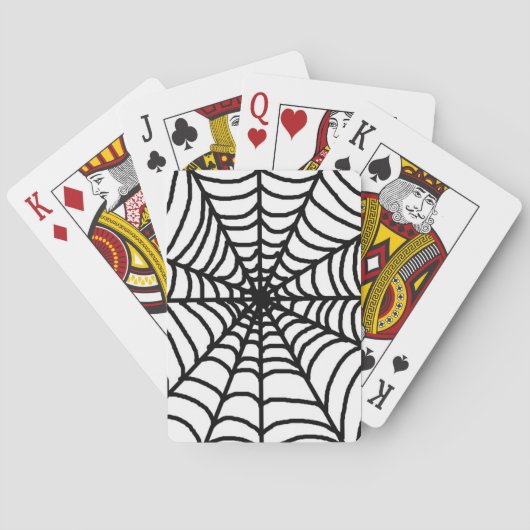 Einfaches Schwarz-weißes Spider Web Spielkarten (Rückseite)