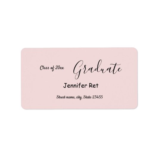 einfaches, schwarzer Abschluss Adressaufkleber (Vorne)