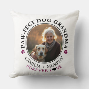 Einfaches Schwarzer Text Funny Dog Oma Foto Kissen