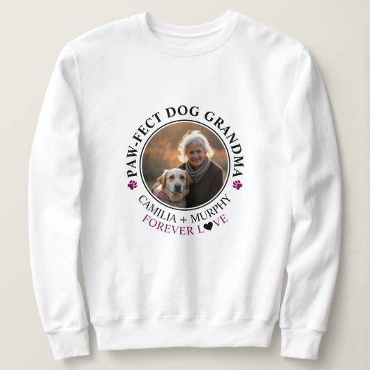 Einfaches Schwarzer Text Funny Dog Oma Foto Sweatshirt (Design vorne)