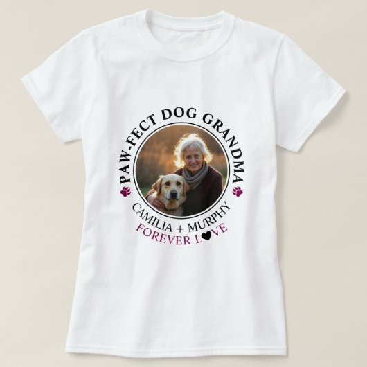 Einfaches Schwarzer Text Funny Dog Oma Foto T-Shirt (Design vorne)